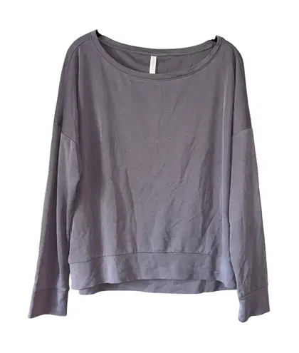 Fabletics ‎ Long Sleeve Top Athleisure Pullover Comfy Gray/Blue Size M