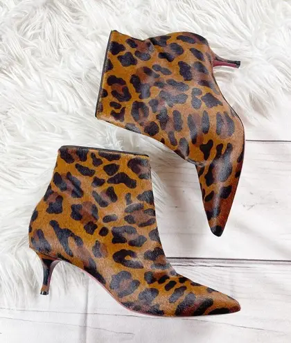 Christian Louboutin 🆕  So Kate Booty 55mm Pony Leopard Print Ankle Boots Size 38 - Image 2