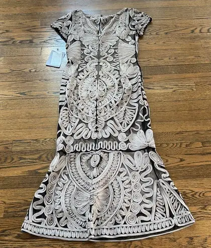 JS Collections  NWT Soutache Embroidered midi trumpet Dress,6, special occasions - Image 4