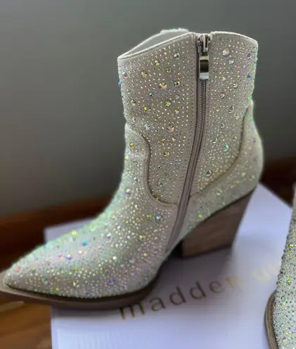 Madden Girl Rhinestone Western Ankle Booties