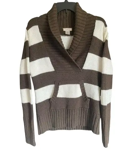 Arizona Vintage/Y2K Brown & White Striped Sweater Size XL