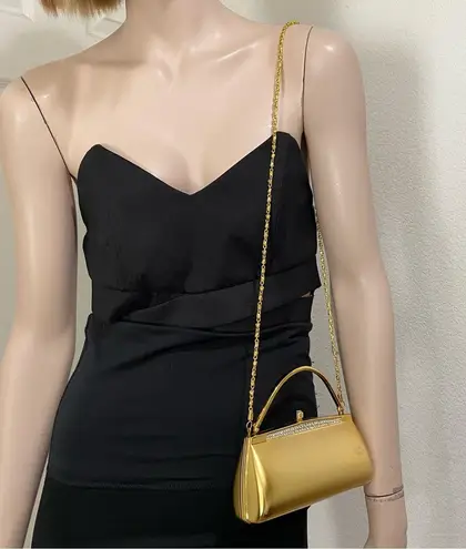 SCHEILAN Firenze Gold Evening Bag Convertible Small Clutch Bag