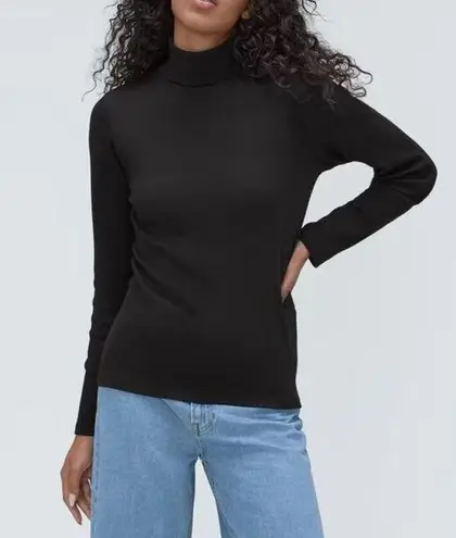 Everlane NWT  Black Supima Micro Rib Turtleneck Shirt XS