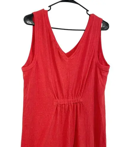 ANYBODY NWOT Coral Sleeveless Textured Knit Loungewear Jumpsuit Size Large Pink