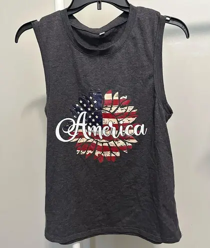 Gray America Tank Top Size Small