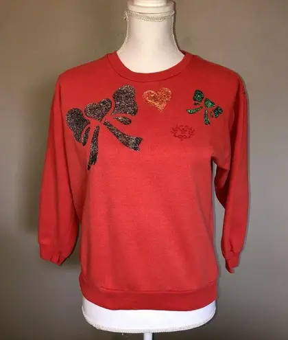 Vintage Carbon Copies Red Sweatshirt Glitter Paint Womens S? Used Size undefined
