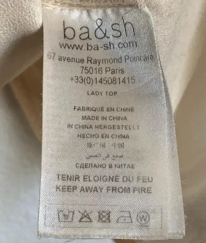 Ba&sh Fani Ruffle-trimmed Crepe Top in Cream