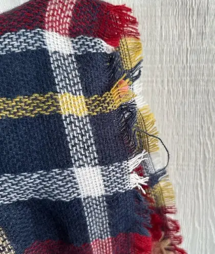 Plaid Blanket Scarf Red