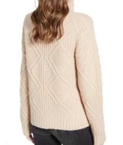 Caslon  Women’s Tan Chunky Cable Knit Turtleneck Sweater Size Medium NWT