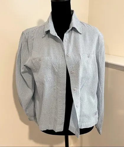 Christopher & Banks  Button down shirt Size Small. Blu/black check