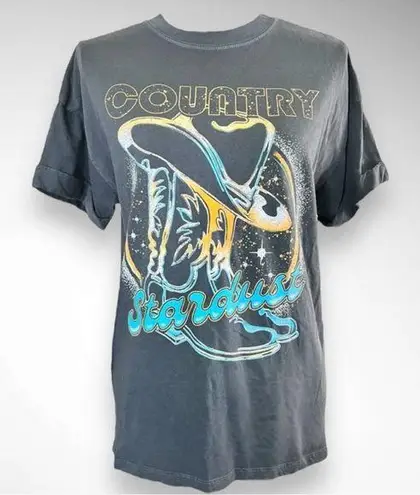 GIRL DANGEROUS Gray Country Stardust Oversize Graphic T