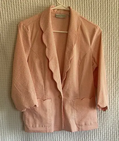 draper's & damon's Sweetbriar Women's Coral Striped Blazer Size PM