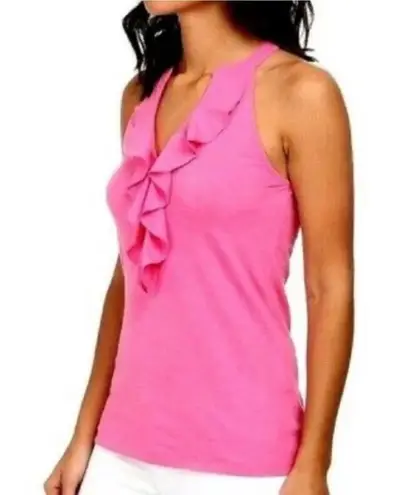 Lilly Pulitzer  Shay Ruffled Tank Top Women’s XS Bubblegum Pink Sleeveless Shirt