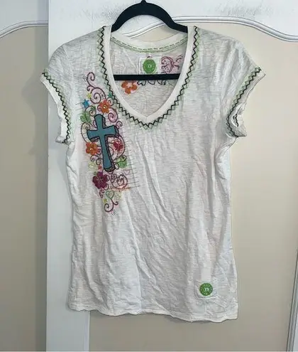 Double D Ranch Y2K Embroidered Cross and Logo V