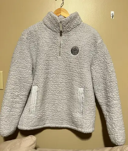 Ivory Ella Sherpa Quarter Zip Pullover Jacket