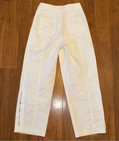 MATTEAU Wide Straight Leg Trouser Pant Organic Cotton White Zipper size 4