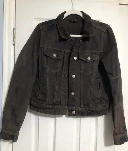 Free People  Rumors dark blotched tie‎ dye denim jacket. women’s size medium thumbnail 1