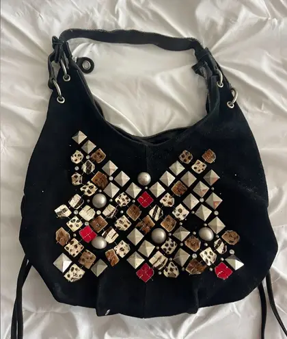 Studded Black and Brown Women's Bag