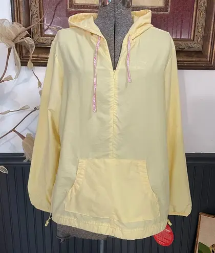 NWT Vintage L.L. Bean Butter Yellow Quarter Zip Windbreaker UPF 50+
