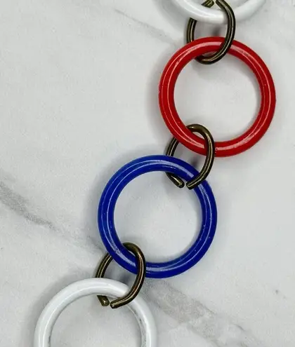 Vintage Red White Blue Chain Link Belt Size S/M Patriotic