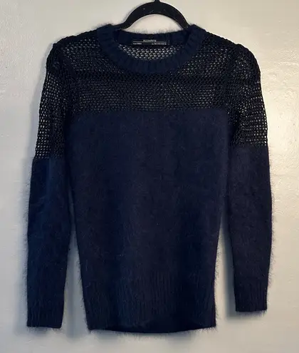 All Saints Mesh Angora Blend Mesh Sweater Size 4