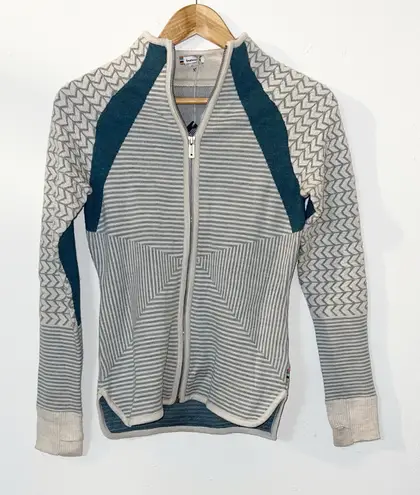 Smartwool  lifestyle merino wool blend dacono ski full zip teal gray sweater new - Image 1