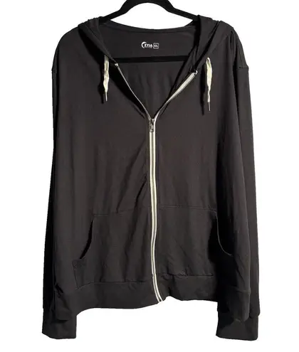 Zyia Active Black Full Zip Hooded Jacket Sweatshirt Activewear Lounge Womens XXL