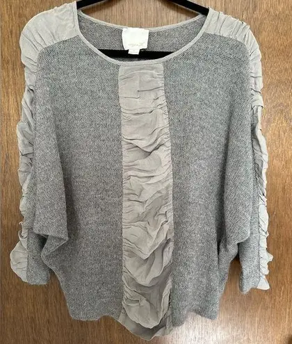 Aryn K . Gray Dolman Sleeve Mixed Media Wool/Silk Sweater Size S Long Sle…