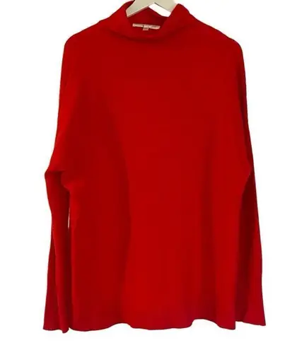 Chelsea & Theodore redâribbed oversized funnel neck sweater large Red