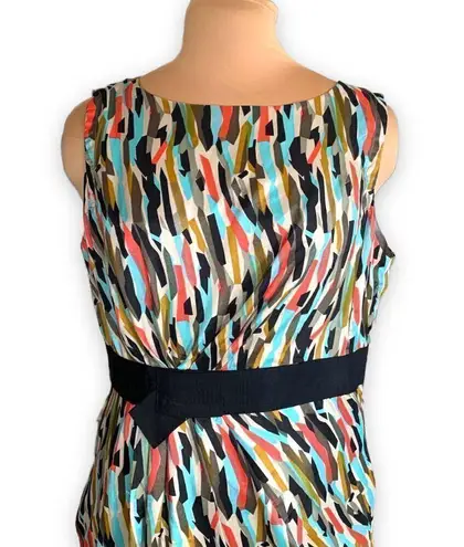 Vertigo Paris Dress Abstract Multicolored Art To Wear Sleeveless Ruched Sheath