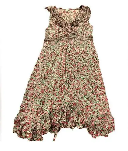 Monsoon Pink Floral Ruffle Viscose Romantic
Midi dress size 12