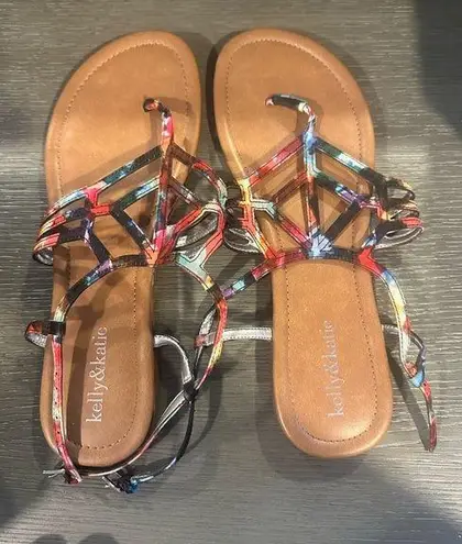Kelly & Katie Watercolor Sandals Size Women's 10 Like New