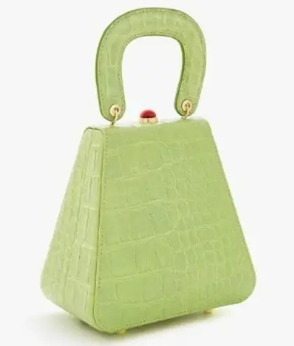 STAUD ππ Kenny Bag Pistachio Crocodile Embossed