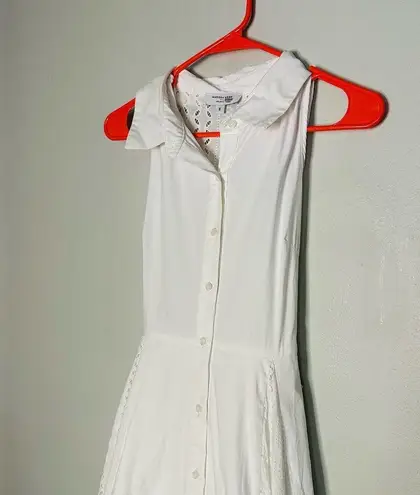 Marissa Webb White Cotton Poplin Sleeveless Button Front Collared Dress Size 6
