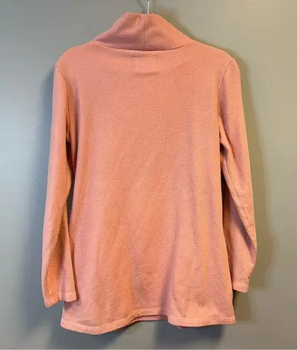 Dudley Stephens Fleece Light Pink Cobble Hill Turtleneck Terry Fleece Sz M EUC Size M