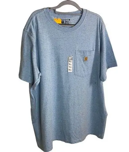 Carhartt NWT  Women T-Shirt Loose Fit  Blue Short Sleeve Pocket Sz XXL(20)‎