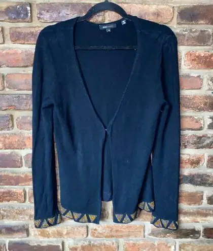 BCBGMAXAZRIA  Black Beaded Cardigan Sweater Women's Size Small