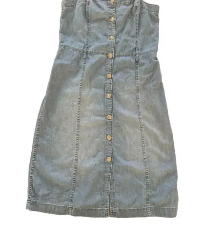 Gap  Vintage Womens Button Down Denim Dress Sz S Tall