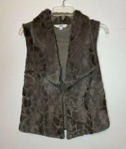 Jack by BB Dakota  Vest Womens Size Small Gray Faux Fur