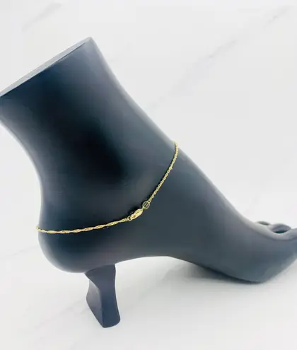 ❤️ 10k Gold Ankle Bracelet ❤️ Singapore Dainty Feminine Bracelet ❤️ Anklet 10”