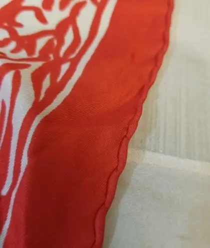 Givenchy {26" X 26"} Vintage Paris Scarf Abstract Orangy-Red Green Purple White