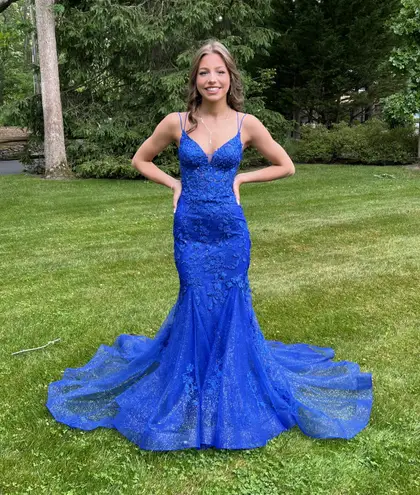 Amarra Royal Blue Prom Dress Size 00