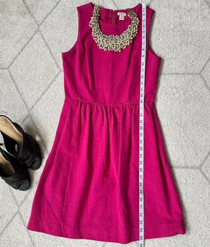 J.Crew  Pink Sleeveless Crew Neck Flare Dress Sz Small