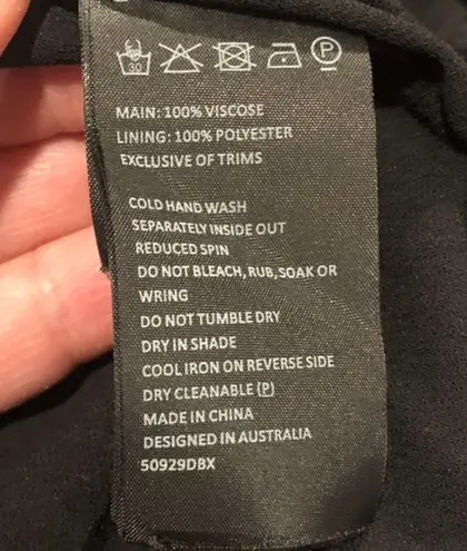 Bardot BLACK GOTH COCKTAIL LINED CRISS CROSS VNECK BACK TIE DRESS M