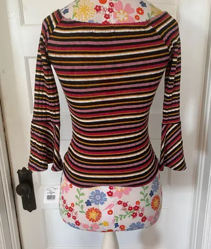 Moa Moa NWT Boatneck Striped Blouse