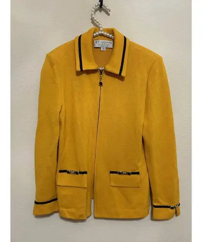 St. John Collection Women's Size 2 Yellow Jacket Santana Knit Blazer TINY FLAW
