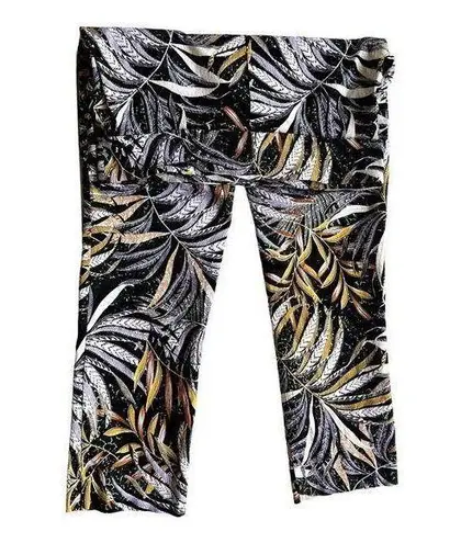 Jules & Leopold Jules Leopold Pant SP Small Petite Pull On Ankle Black White Gold Leave…