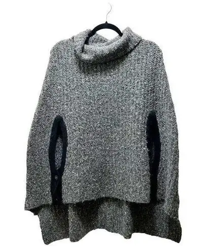 Something Else By Natalie Wood Gray Turtleneck Shawl Pullover Sweater One Size