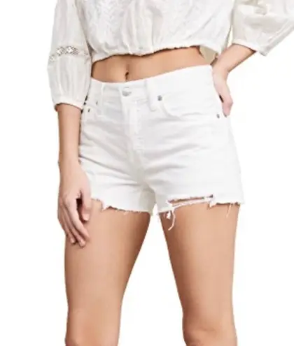 Free People SOFIA WHITE DISTRESSED DENIM SHORTS 24