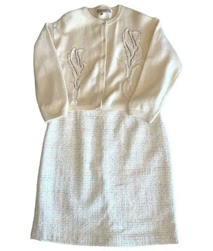 Tahari Sparkle Tweed Pink Champagne Mini Skirt size 16